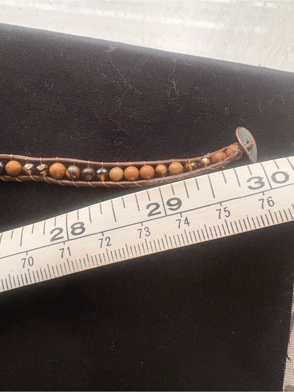 Handcrafted Brown Beaded Wrap Braceleti - Picture 4 of 5
